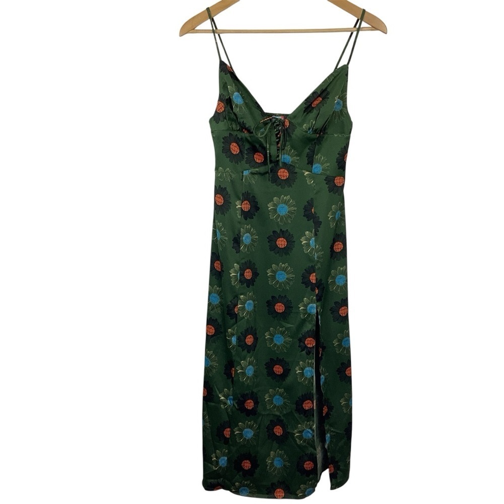 Urban Outfitters Mariah Lace Up Midi Slip Dress Size Small